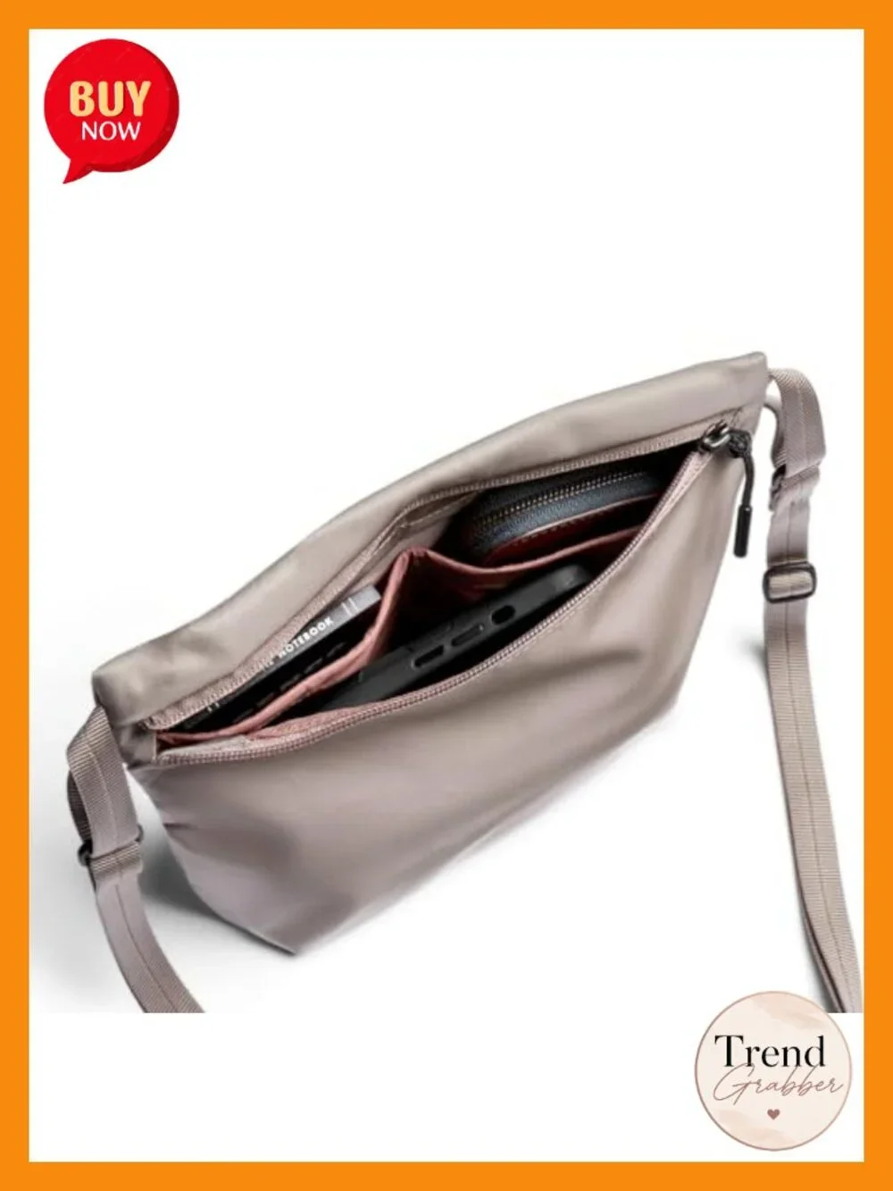 Slimline Crossbody Travel Pouch with Expansion Base